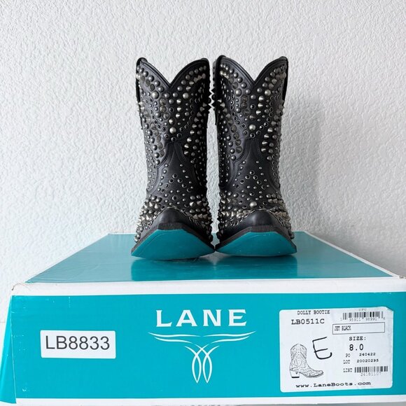 Lane DOLLY Womens Cowboy Bootie 8 Black Bling Western Cowgirl Short Ankle Boots - Picture 10 of 11
